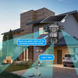 V380Pro 3 Lens WiFi Solar Camera 360 Outdoor Waterproof Security - stepyours.com