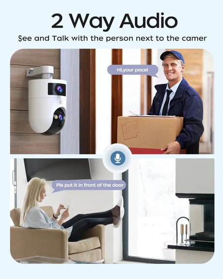 JOOAN 4K Outdoor 5G Wifi Surveillance Camera Dual Lens Auto Tracking PTZ CCTV - stepyours.com