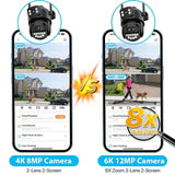 Outdoor WiFi PTZ Camera 8x Optical Zoom Three Lens Dual Screen CCTV IP - stepyours.com