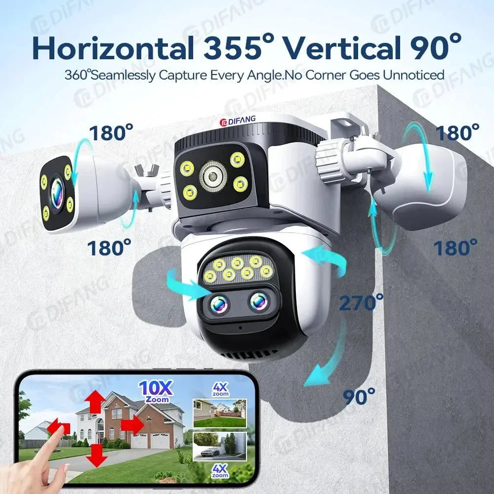 DIFANG 20MP Outdoor Security Camera With 10x Zoom And Auto Tracking - stepyours.com