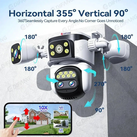 DIFANG 20MP Outdoor Security Camera With 10x Zoom And Auto Tracking - stepyours.com