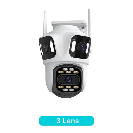 Three Lens PTZ IP Camera Outdoor HD WiFi Security Auto Tracking CCTV Hooks - stepyours.com