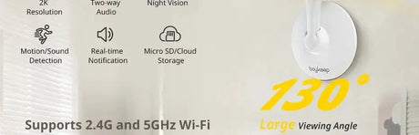 BoyKeep 3MP Dual Band WiFi Indoor Home Security Camera K10 Motion Detection - stepyours.com
