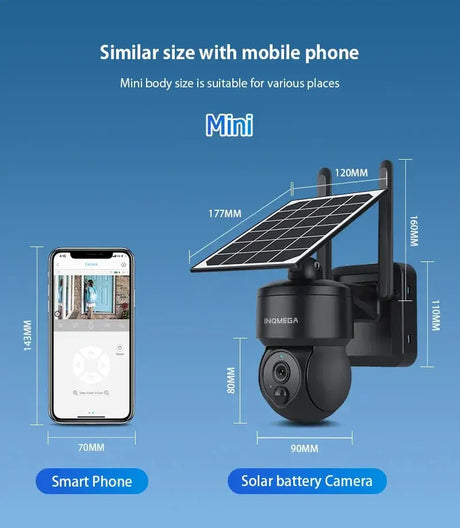 INQMEGA Mini Wifi HD Solar Camera Mobile Tracking Cam
