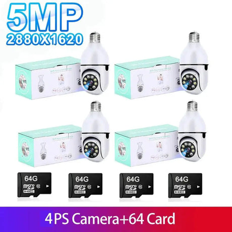 5G Smart Bulb Camera For Home Security With Detection