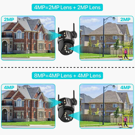 4K 8MP HD WiFi PTZ Camera Outdoor Dual Lens AI Tracking - ESCAPION