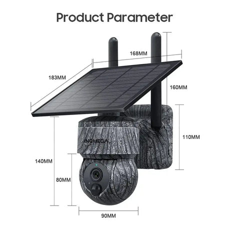 INQMEGA Solar Powered PTZ Camera 5MP 4MP WiFi 4G CCTV With Two Way Audio - stepyours.com