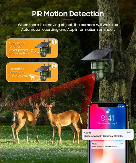 Shiwojia Wifi Wireless PTZ Solar Camera 4G SIM Outdoor 4MP