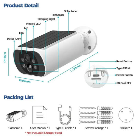Alevio 2.5K Outdoor Solar Camera Wireless AI Security With Night Vision Hooks - stepyours.com