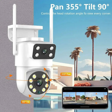 Sherway 4K 8MP Tuya Dual - Lens Outdoor PTZ Camera - AI Tracking and Smart Home - stepyours.com