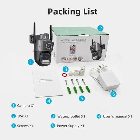 ICSEE 4K Dual Lens WIFI Camera - 2K Dual Screen PTZ Outdoor Security - stepyours.com