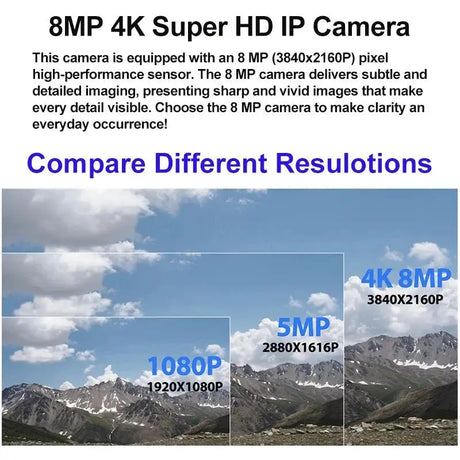 4K 8MP POE Outdoor Security Camera With Night Vision IP66 Weatherproof Bullet - stepyours.com