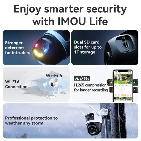 IMOU Cruiser Triple Lens Outdoor Camera Red Blue Warning Light PTZ WiFi - stepyours.com
