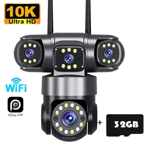 10K 20MP Outdoor WiFi Security Camera 360 Degree PTZ With 4 Lenses And 16X Zoom - stepyours.com