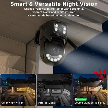 External WiFi PTZ Camera Dual Lens - Outdoor 2.4Ghz And 5Ghz WiFi Auto Tracking - stepyours.com