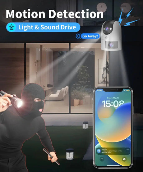 JOOAN 4K Outdoor 5G Wifi Surveillance Camera Dual Lens Auto Tracking PTZ CCTV - stepyours.com