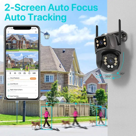 4K 8MP HD WiFi PTZ Camera Outdoor Dual Lens AI Tracking - ESCAPION