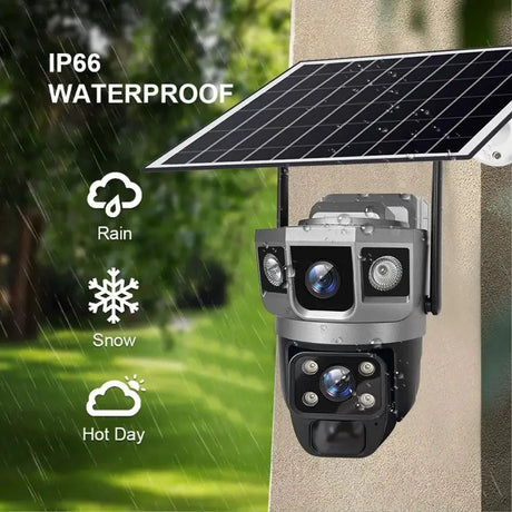 V380 Pro Solar Wifi Outdoor PTZ Dual Lens Camera Auto Tracking Hooks - stepyours.com