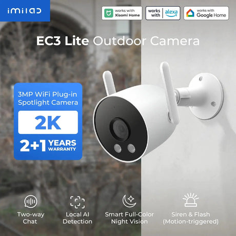 IMILAB EC3 Lite Outdoor Security Camera - 2K HD Color Night Vision - stepyours.com