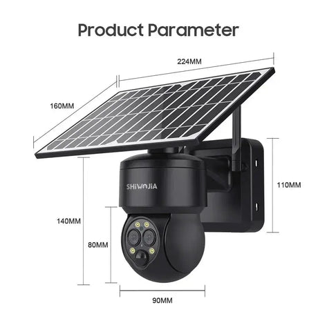 Shiwojia 4G Sim Solar Camera With WiFi 6W Dual Lens 12X Zoom