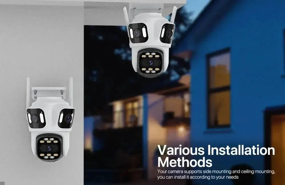 WONSDAR Three Lens Three Screen IP Camera - AI Auto Tracking For Total Security - stepyours.com