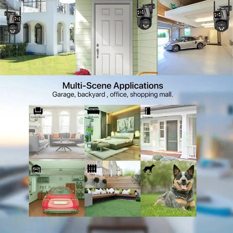 6K 9MP Outdoor Tri - Lens WiFi IP Camera - Auto Tracking And Dual Screen - stepyours.com