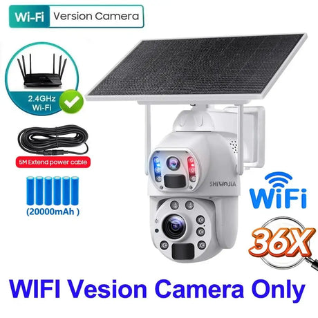 SHIWOJIA Solar 4G Security Camera With 360 Night Vision And 36X Zoom - stepyours.com