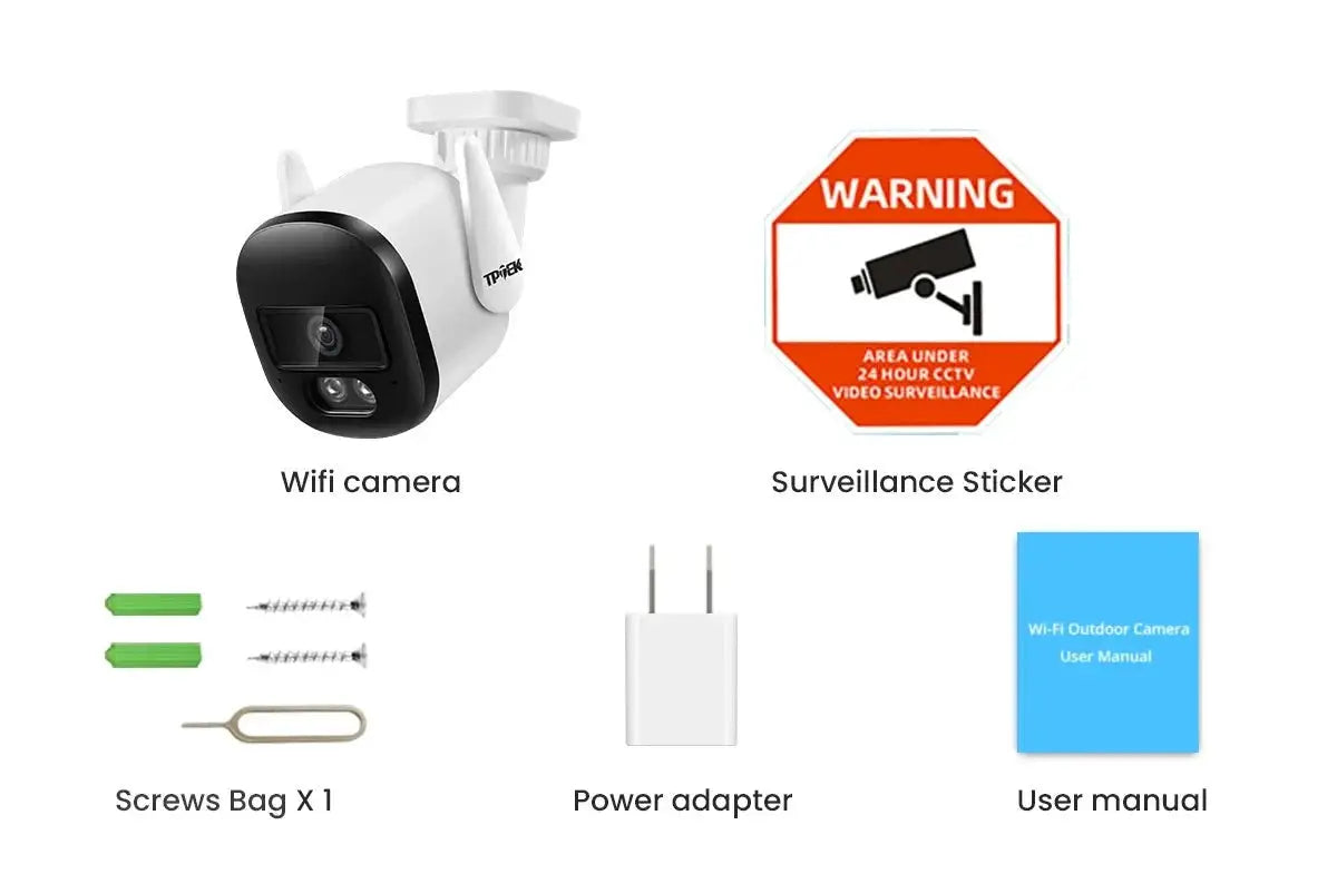 TPTEK 3MP WiFi Outdoor Bullet Camera - AI Human Detection, IP66 Weatherproof - stepyours.com