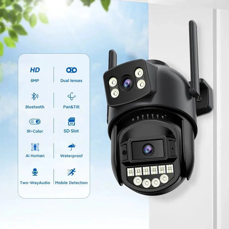 ANBIUX 8MP Dual Lens PTZ IP Camera with AI Humanoid Detection - stepyours.com