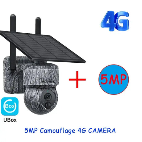INQMEGA Solar PTZ Camera 5MP 4MP Wireless 4G SIM Outdoor Use
