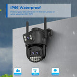 Outdoor WiFi PTZ Camera 8x Optical Zoom Three Lens Dual Screen CCTV IP - stepyours.com