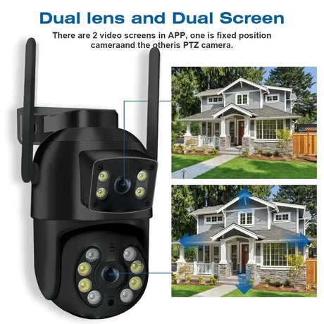 8MP 4K PTZ WiFi Camera With Dual Lens For Outdoor AI Human Detection - stepyours.com