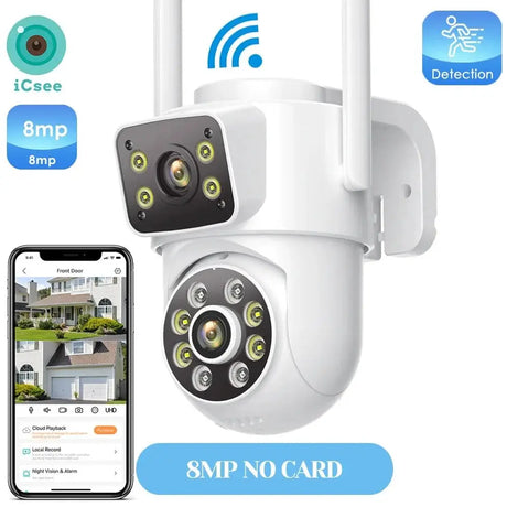 4K Outdoor Dual Lens PTZ WiFi Security Camera With 5X Zoom And Smart Tracking - stepyours.com