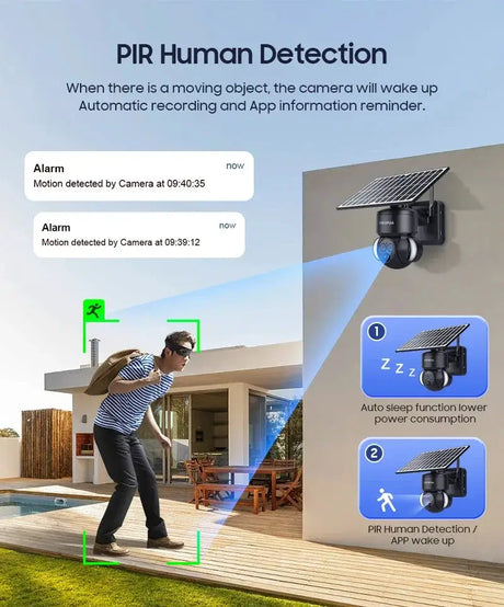 Shiwojia 6MP Solar Camera With 4G Sim Card Outdoor 12X Zoom