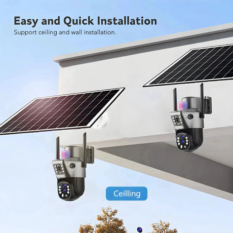 4G Solar Camera Outdoor 6K 12MP Tri Lens Night Vision IP PTZ Surveillance Pro - stepyours.com