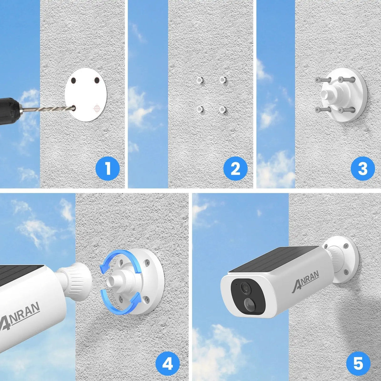 ANRAN 2K Wireless Solar Outdoor Camera Humanoid Detection Night Vision - stepyours.com