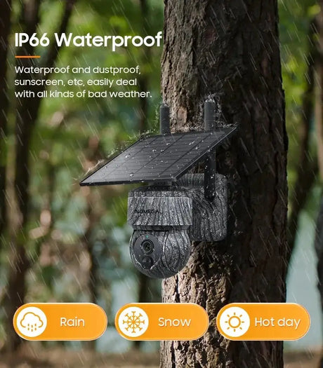 INQMEGA Solar Powered PTZ Camera 5MP 4MP WiFi 4G CCTV With Two Way Audio - stepyours.com
