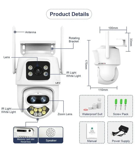 LS Vision LS - WL320 - 10X Outdoor PTZ Camera With Auto Tracking AI Pro - stepyours.com