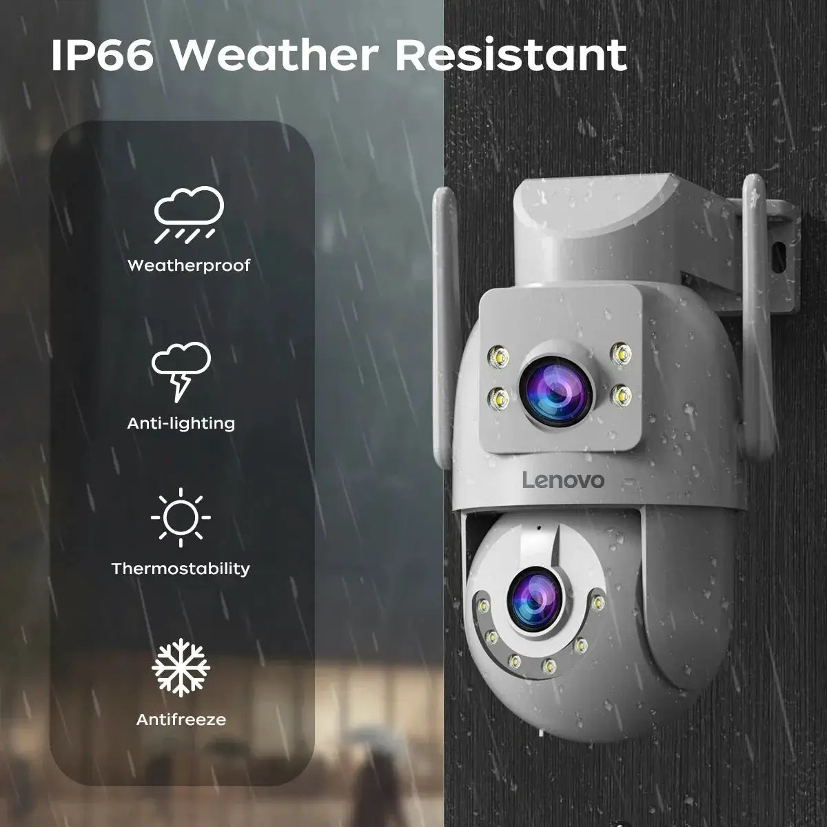 Lenovo 4K Outdoor WiFi Surveillance Camera Dual Lens PTZ IP - ESCAPION