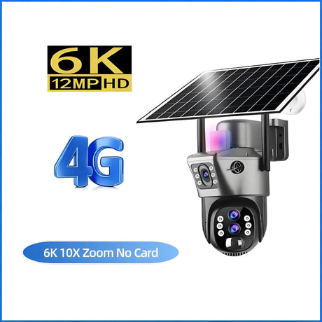 4G Solar Camera Outdoor 6K 12MP Tri Lens Night Vision IP PTZ Surveillance Pro - stepyours.com