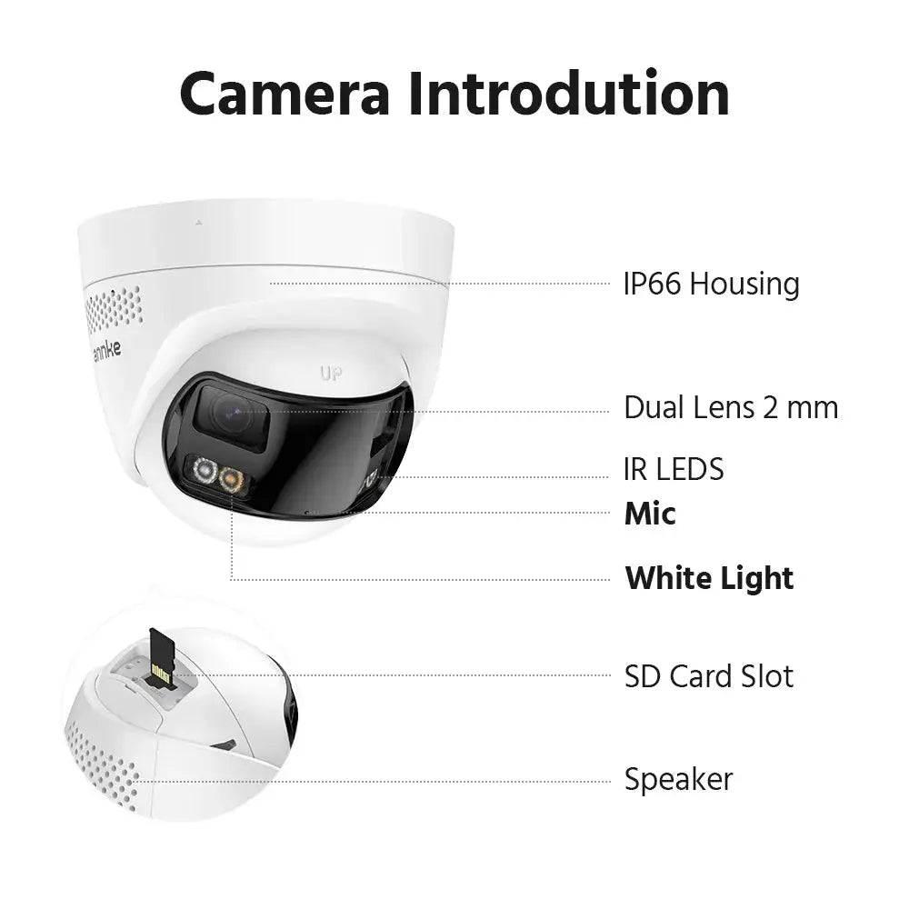 Annke 8MP Dual Lens IP PoE Security Camera Human Detection And Two Way Audio - stepyours.com
