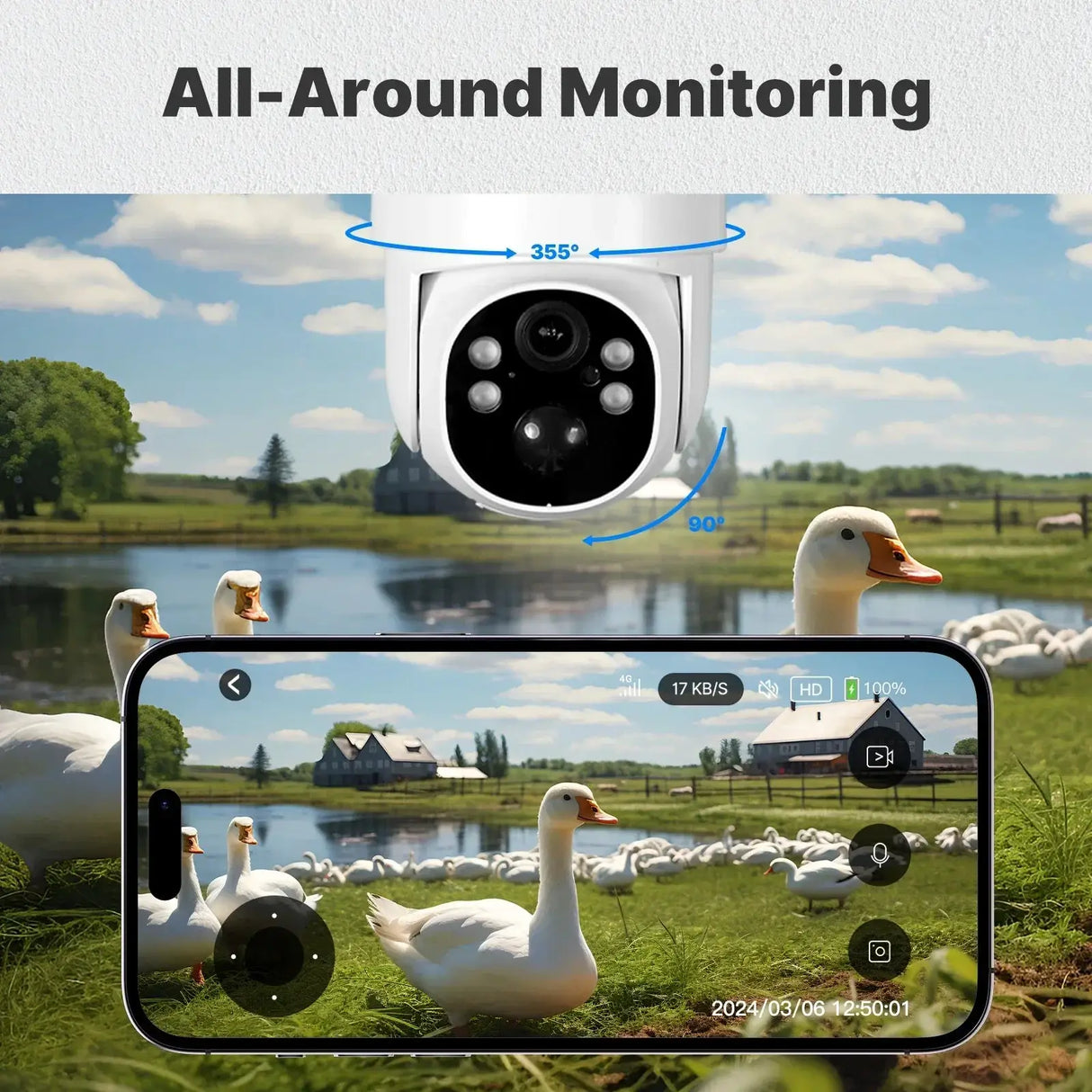 MOES Tuya 4G WiFi 4MP Solar Outdoor Security Camera With Full Color Night Vision - stepyours.com