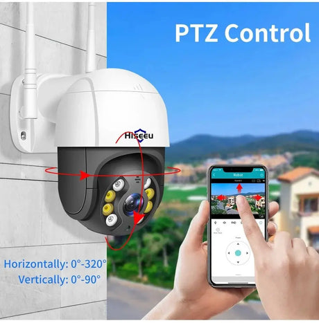 Hiseeu 4K 8MP Smart Wifi PTZ Camera With 5x Zoom AI Human Detection ONVIF - stepyours.com