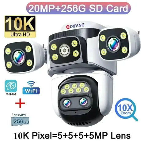 Smart Outdoor WiFi 6 Camera 20MP 10x Optical Zoom PTZ Auto Tracking Waterproof - stepyours.com