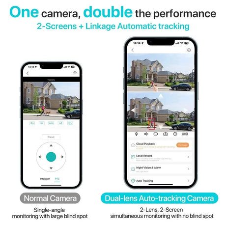 Dual Lens 360 Degree WiFi Camera IP66 Outdoor Security 8MP 4K PTZ - stepyours.com