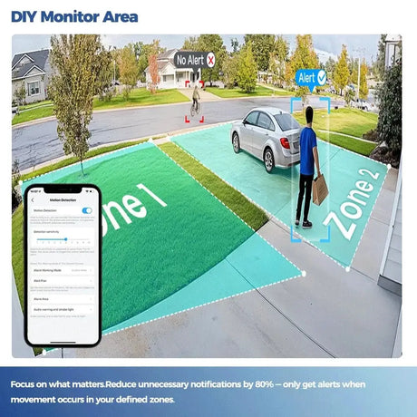 ALEVIO 2.5K Solar Outdoor Wireless Security Camera - AI Detection - stepyours.com