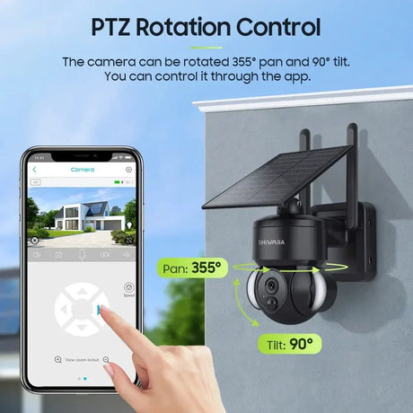 SHIWOJIA Mini Solar Camera 4G Wifi PTZ 3MP 4X Zoom - ESCAPION