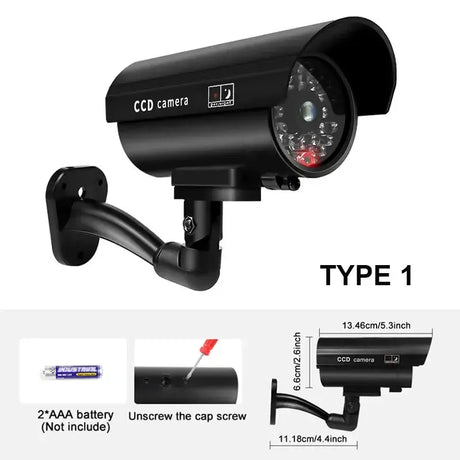 Dummy Security Camera Waterproof Indoor Outdoor Red LED Flashing No Wiring - stepyours.com