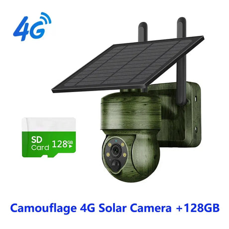 Shiwojia Wifi Wireless PTZ Solar Camera 4G SIM Outdoor 4MP