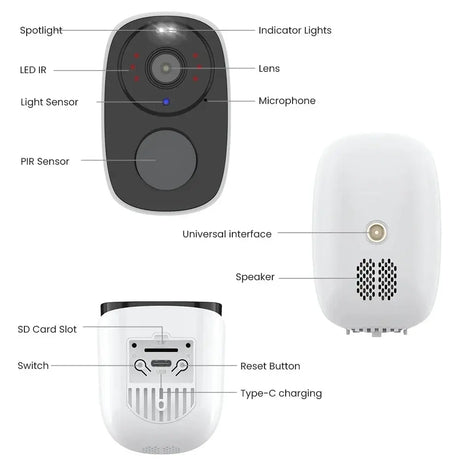 H View PIR Battery Powered Wireless Outdoor Security Camera 2K 3MP WiFi Siren - stepyours.com